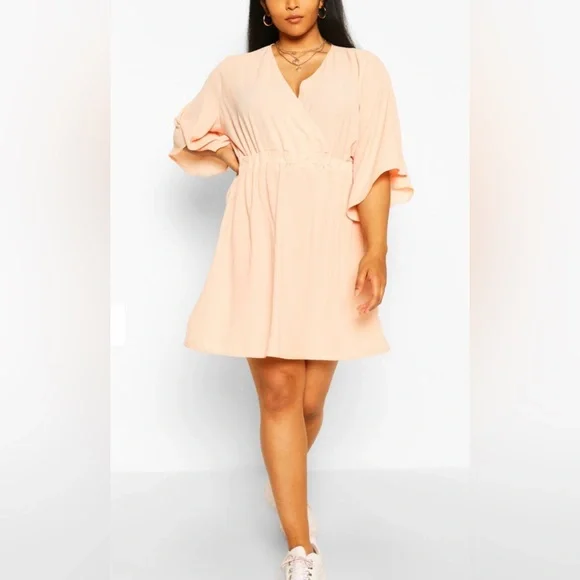 Boohoo Plus Dresses Nwt Boohoo Plus 22 Blush Kimono Sleeve